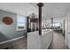 Updated kitchen featuring a white quartz island, stainless steel appliances, and a view of the ocean at 3370 Ocean Shore Blvd # 205-B, Ormond Beach, FL 32176