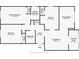 Floor plan with a primary bedroom, second bedroom, living room, kitchen, dining room, and screened patio at 420 Banana Cay Dr # A, South Daytona, FL 32119