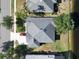 Aerial view of a roof with a red car parked in the driveway and a glimpse of a nearby lake at 117 Hagge Dr, Daytona Beach, FL 32124