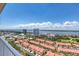 Aerial view of cityscape highlighting the waterway with buildings and a golf course at 2937 S Atlantic Ave # 2001, Daytona Beach, FL 32118