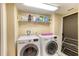 Functional laundry space with modern appliances and storage options for organization at 2937 S Atlantic Ave # 2001, Daytona Beach, FL 32118