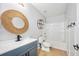 Well-maintained bathroom featuring a vanity, toilet, bathtub, and modern fixtures at 5 Cantilever Ct, Ormond Beach, FL 32174