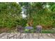 Cozy patio with a seating area surrounded by lush greenery, perfect for outdoor relaxation at 1465 Admrial Nimitz Ave, Daytona Beach, FL 32124