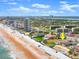 Aerial view showcasing this beachside house and pool conveniently located near the beach at 1504 N Atlantic Ave, Daytona Beach, FL 32118
