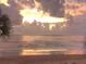 A view of the beach and ocean at sunset with palm fronds in the foreground at 1504 N Atlantic Ave, Daytona Beach, FL 32118