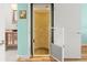An in-home elevator featuring a carpeted interior, providing convenient access between floors at 1504 N Atlantic Ave, Daytona Beach, FL 32118