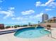 Inviting pool overlooking the ocean, perfect for relaxing and enjoying the coastal scenery, and close to building amenities at 1504 N Atlantic Ave, Daytona Beach, FL 32118