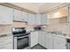Functional kitchen featuring stainless steel appliances and ample white cabinetry at 2468 Scottville Ave, Deltona, FL 32725