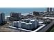 Aerial view shows beachfront condos with ocean views and easy beach access at 2727 N Atlantic Ave # 602, Daytona Beach, FL 32118