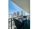 Balcony with patio set offering skyline and ocean views at 2727 N Atlantic Ave # 602, Daytona Beach, FL 32118