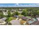 Overhead view of a residential area showcasing houses, pools, manicured lawns, and mature trees at 290 Greenwood Cir, Ormond Beach, FL 32174