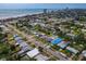 Overhead shot showcasing city neighborhood with a beach nearby and buildings along the shore at 342 Euclid Ave, Daytona Beach, FL 32118