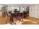Stylish kitchen island featuring a dark countertop and wooden stools, perfect for casual dining at 37918 N County Road 44A, Eustis, FL 32736