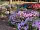 Relaxing outdoor space with blooming flowers and bushes, offering a serene view of this estate at 37918 N County Road 44A, Eustis, FL 32736