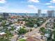 City and ocean views from above, featuring a quiet neighborhood and lush greenery at 401 N Oleander Ave, Daytona Beach, FL 32118