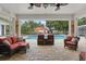 Enclosed lanai featuring cozy outdoor seating and views of the pool and backyard area at 5865 Ross Creek Rd, Lakeland, FL 33810