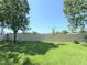 Spacious backyard with lush green grass, a privacy fence, mature trees, and tranquil outdoor space at 613 Clairmont Ln, South Daytona, FL 32119