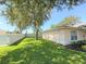 Backyard featuring manicured lawn and privacy fence at 613 Clairmont Ln, South Daytona, FL 32119
