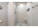 Beautiful bathroom with new subway tile in the shower at 613 Clairmont Ln, South Daytona, FL 32119