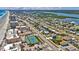 Aerial view of the community shows a combination of residential and commercial properties near the beach at 3828 S Atlantic Ave, Daytona Beach, FL 32118