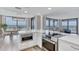 Modern kitchen with a view, featuring stainless steel appliances and open layout at 1239 Ocean Shore Blvd # 11D, Ormond Beach, FL 32176
