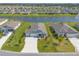 Scenic aerial shot of the community showcasing a beautiful pond and neighboring houses at 2840 Monaghan Dr, Ormond Beach, FL 32174