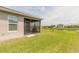 Backyard view of screened lanai, showcasing a private lake view at 2840 Monaghan Dr, Ormond Beach, FL 32174