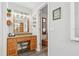 Vanity in bathroom, complete with wood cabinets, granite counters, and stylish lighting at 934 Tall Pine Dr, Port Orange, FL 32127