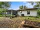 Backyard of this home featuring a garden bed and screened in patio at 2101 Almond St, Orange City, FL 32763