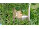 Aerial view of the home on a lot surrounded by mature trees with a long driveway and bordering red lines at 2270 Wilmhurst Rd, Deland, FL 32720