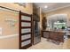 Modern kitchen featuring stainless steel appliances and a sliding barn door at 3160 Bailey Ann Dr, Ormond Beach, FL 32174