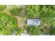 Bird's-eye view of a cozy single-story home nestled amongst mature trees and landscaping at 7686 Sw 81St St, Ocala, FL 34476