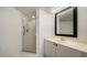 Bathroom featuring a shower, toilet, vanity, and tile floor at 1 John Anderson Dr # 2180, Ormond Beach, FL 32176