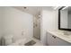Bathroom featuring a vanity, shower, toilet, and tiled floors at 1 John Anderson Dr # 2180, Ormond Beach, FL 32176
