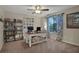 Bright office space with built-in shelving, ideal for focused work or creative projects at 101 Green Heron Ct, Daytona Beach, FL 32119