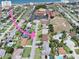 Aerial view of a residential area close to the beach with community buildings at 106 Banyan Dr, Ormond Beach, FL 32176