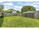 Spacious back yard featuring a privacy fence and green grass at 321 Scotland Dr, Daytona Beach, FL 32117
