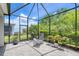 Screened lanai with brick floor and outdoor furniture offers peaceful views at 206 St Somewhere Dr, Daytona Beach, FL 32124
