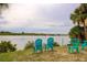 Beautiful waterfront backyard features seating to enjoy scenic views and relax at 33 Camellia Dr, Ormond Beach, FL 32176