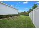 Well-maintained backyard with lush lawn, privacy fence, and mature landscaping at 2137 Raglan Cir, Ormond Beach, FL 32174
