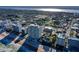 High angle shows beachfront condos, with a beautiful view of the cityscape and nearby beach at 89 S Atlantic Ave # 1004, Ormond Beach, FL 32176