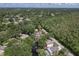Stunning aerial view of a charming home nestled among lush trees and a serene canal at 1108 Shockney Dr, Ormond Beach, FL 32174