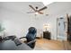 Bright office space featuring a ceiling fan and neutral decor at 1108 Shockney Dr, Ormond Beach, FL 32174