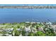 Aerial view of single-story home near the water at 1650 Riverside Dr, Daytona Beach, FL 32117