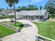 Beautiful single Gathering home with meticulously kept lawn and long concrete driveway and a light gray color palette at 1650 Riverside Dr, Daytona Beach, FL 32117