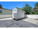 Exterior view of shed on a concrete foundation with ample backyard space at 1650 Riverside Dr, Daytona Beach, FL 32117