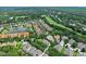 A high angle of the neighborhood homes that are close to both a neighborhood pond and a long-running golf course at 3132 Connemara Dr, Ormond Beach, FL 32174