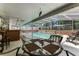 Inviting pool with screened enclosure, bar and seating area for relaxing and entertaining in the Florida sunshine at 466 Leland Dr, Deltona, FL 32725