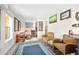 Bright living room with a decorative rug, two chairs and neutral walls perfect for entertaining at 918 N Wild Olive Ave, Daytona Beach, FL 32118
