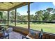 Relaxing screened porch offers beautiful views of lush green space and natural surroundings at 133 Blue Heron Dr # D, Daytona Beach, FL 32119